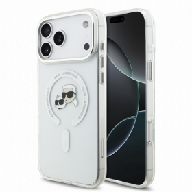 Apple iPhone 18 Pro hoesje - Karl Lagerfeld IML K&CH Heads Metal Frame MagSafe (transparant)