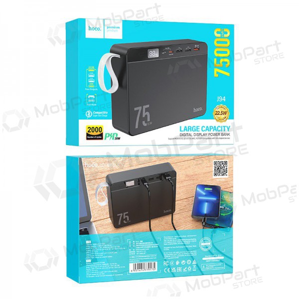 Powerbank Hoco J94 Overlord 22.5W 75000mAh zwart