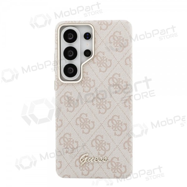 Samsung Galaxy S26 Ultra hoesje - Guess PU 4G Script Metal Logo Magnetic (roze)