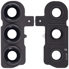 Cameraglas met frame voor Samsung Galaxy S23, S23+ (zwart)