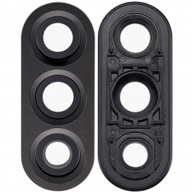 Cameraglas met frame voor Samsung Galaxy A56 5G (zwart)