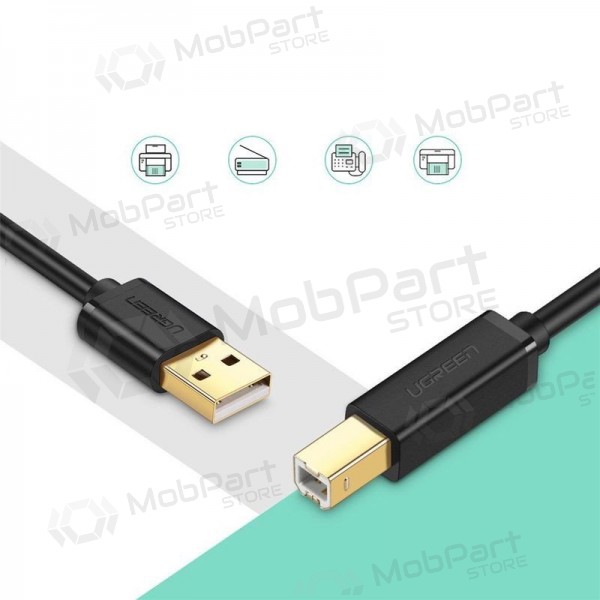 USB-kabel voor printers Ugreen US135 USB-A naar USB-B 3 m zwart