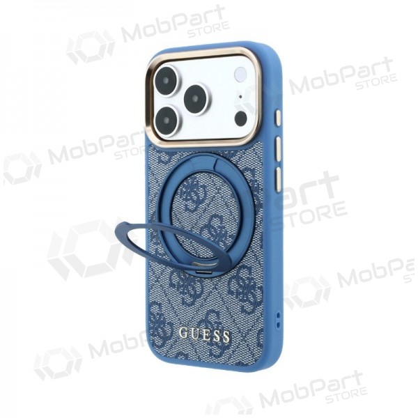 Apple iPhone 18 Pro hoesje - Guess PU 4G Ring Stand MagSafe (blauw)