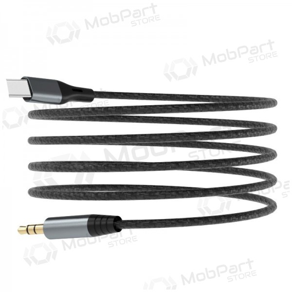 Audiokabel Dudao L11ProT USB-C naar 3,5 mm 1 m zwart