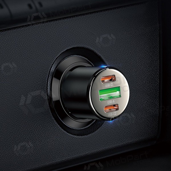 Hoco NZ6 45 W PD 2x USB-C + USB-A autolader zwart
