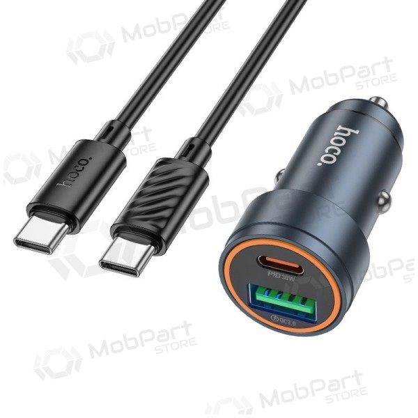 Autolader Hoco Z57A 30 W USB-C + USB-A met USB-C kabel 1 m