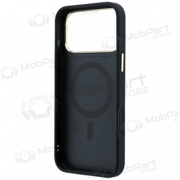 Apple iPhone 18 Pro hoesje - Guess PU 4G Ring Stand MagSafe (zwart)
