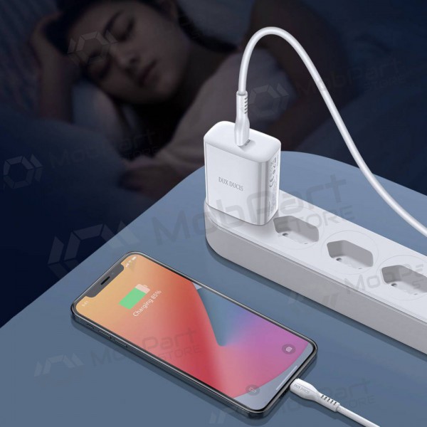 Lader Dux Ducis C60-PD 20W + Type-C-Lightning (wit)