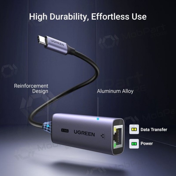 USB-C adapter Ugreen CM648 USB-C naar RJ45 grijs
