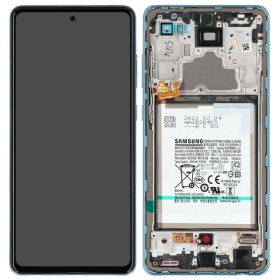 Samsung Galaxy A72 4G / A72 5G scherm (blauw) (incl. frame) (origineel)