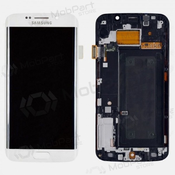 Samsung Galaxy S6 Edge scherm (wit) (met een frame) (origineel)