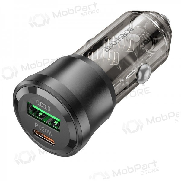 Autolader Borofone BZ25 38 W USB-C + USB-A PD QC zwart