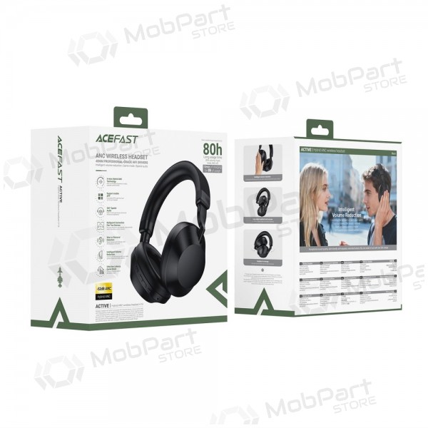 Draadloze hoofdtelefoon met microfoon Acefast H14 Bluetooth USB-C zwart