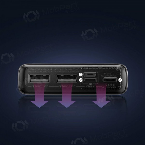 Powerbank Baseus Adaman 22.5W 20000mAh met USB-C kabel 0.3m zwart PPAD070101