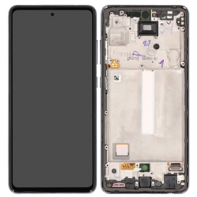 Samsung Galaxy A52 scherm (zwart) (met frame) (origineel)