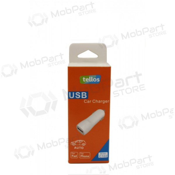 Lader automobilinis Tellos C102 USB (1A) (wit)