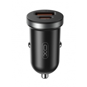 Autolader XO CC56 30 W USB-C + USB-A PD QC zwart
