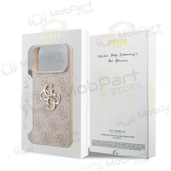 Apple iPhone 17 Pro Max hoesje - Guess PU 4G Metal Logo (roze)