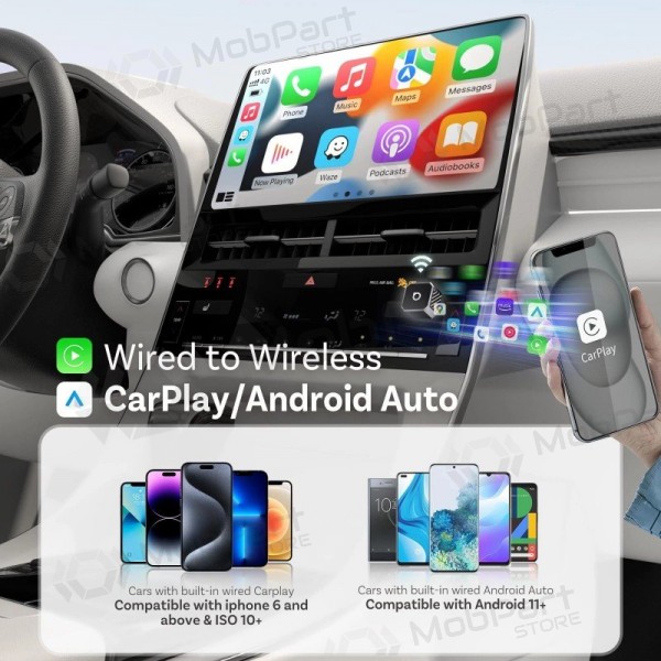 Draadloze CarPlay / Android Auto adapter Ottocast Mini Cube CP88-T3 zwart