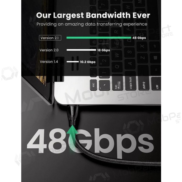 HDMI-kabel Ugreen HD140 80401 HDMI naar HDMI 1 m HDMI 2.1 8K@60Hz zwart