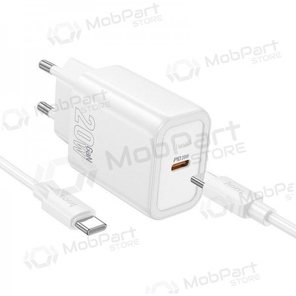 Telefoonoplader Hoco N60 GaN USB-C met USB-C kabel 1 m wit