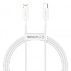 USB kabel Baseus Superior Type-C naar Lightning PD 20W 1.0m (wit) CATLYS-A02