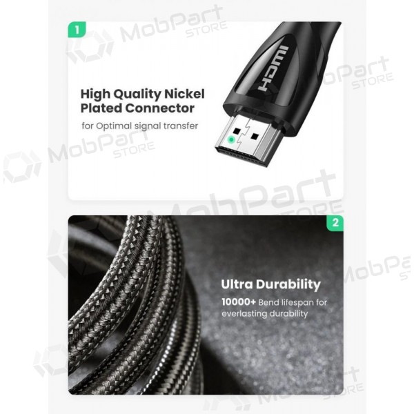HDMI-kabel Ugreen HD140 HDMI 2.1 2 m zwart