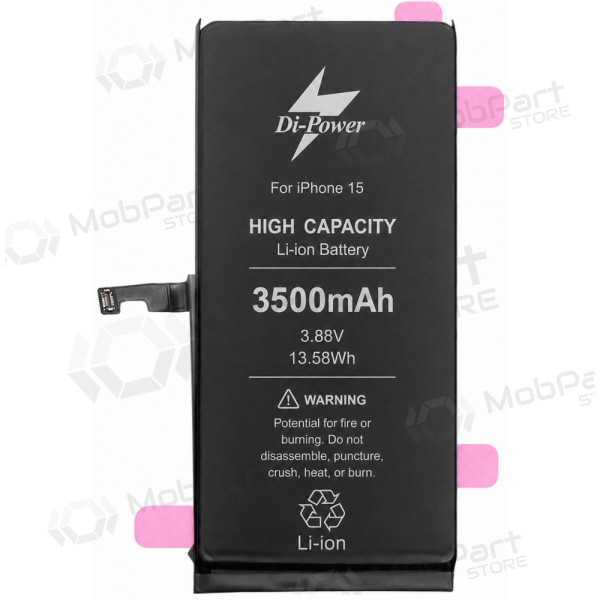 Apple iPhone 15 batterij, Di-Power 3500 mAh (verhoogde capaciteit)