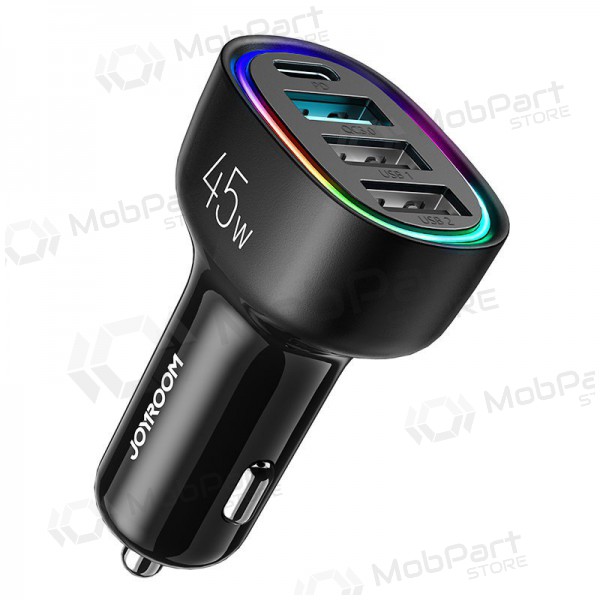 Lader automobilinis Joyroom JR-CL09 LED 4xUSB (PD, QC) 45W (zwart)