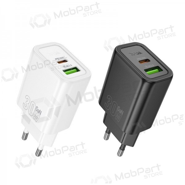 Telefoonoplader Hoco N63 30 W GaN USB-C + USB-A zwart