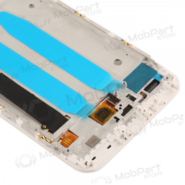 Xiaomi Mi A1 / Mi 5X scherm (wit) (met een frame) (gebruikt grade C, origineel)