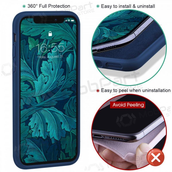 Apple iPhone 13 mini hoesje - Liquid Silicone - 1.5mm (donkerblauw)