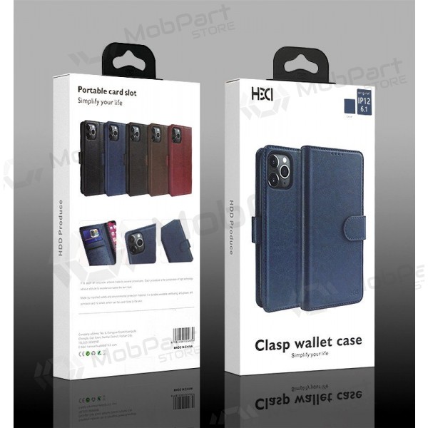 Hoesje HDD Clasp Wallet Case Apple iPhone 12/12 Pro blauw