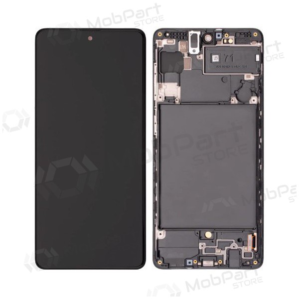 Samsung Galaxy A71 scherm (zwart) (met frame) (origineel)