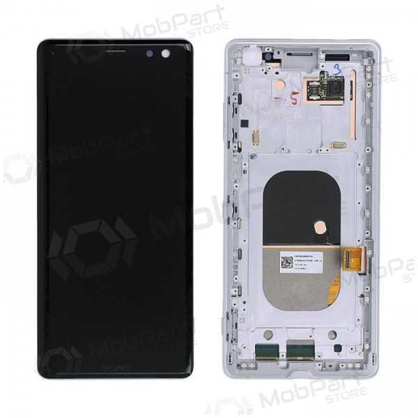 Sony Xperia XZ3 H8416 / H9436 scherm (wit) (met frame) (gebruikt grade B, origineel)