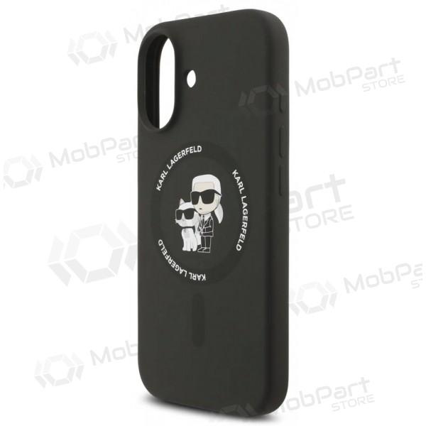 Apple iPhone 17 hoesje - Karl Lagerfeld Liquid Silicone Karl and Choupette MagSafe (zwart)