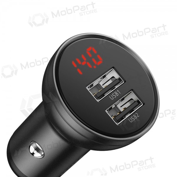Autolader Baseus Digital Display CCBX-0G 24 W 2x USB-A zwart