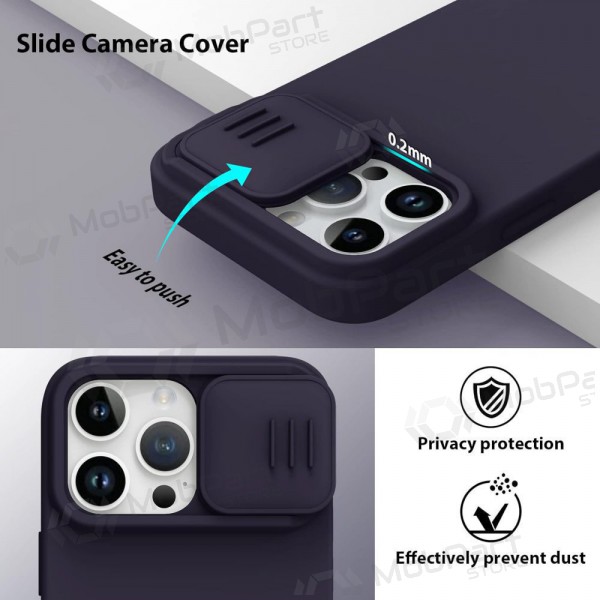 Apple iPhone 15 Pro Max hoesje Nillkin Silicone (donkerpaars)