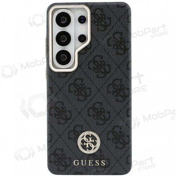 Samsung Galaxy S26 Ultra hoesje - Guess PU Leather 4G Strass Logo Gold Frame Magnetic (zwart)
