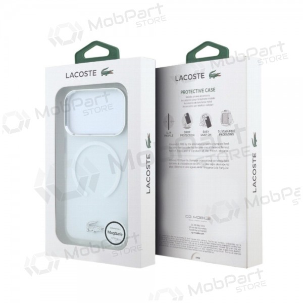 Apple iPhone 18 Pro Max hoesje - Lacoste IML Frosted Petit Pique Metal Logo MagSafe (transparant)