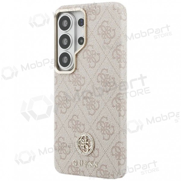 Samsung Galaxy S26 Ultra hoesje - Guess PU Leather 4G Strass Logo Gold Frame Magnetic (roze)
