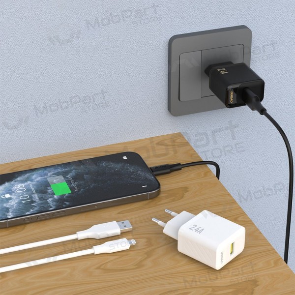 Telefoonoplader Dudao A23L 12 W USB-A met USB-A naar Lightning kabel 1 m zwart