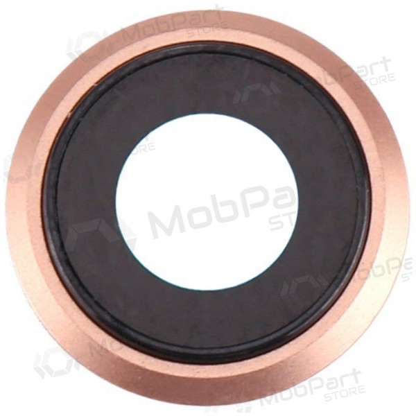 Apple iPhone 8 / SE 2020 / SE 2022 cameraglas (goud) (met frame)