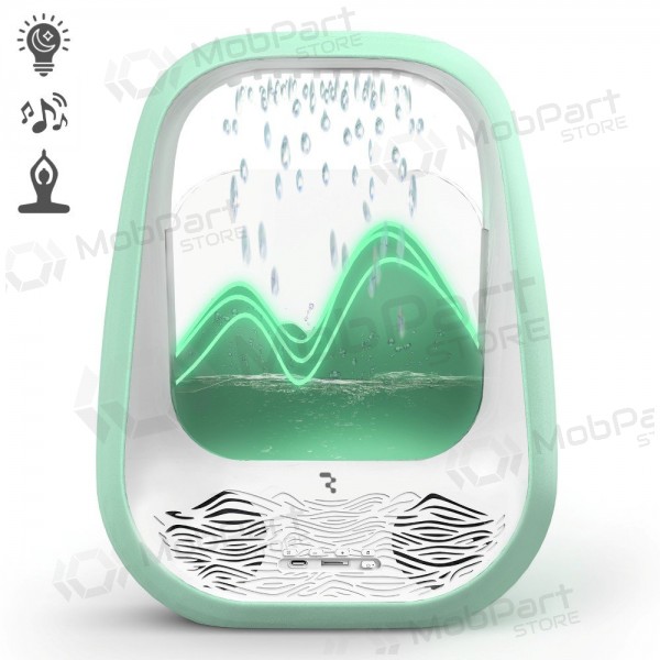 Ontspannende groene bluetooth-luidspreker met RGB-verlichting Relaxing Rain.