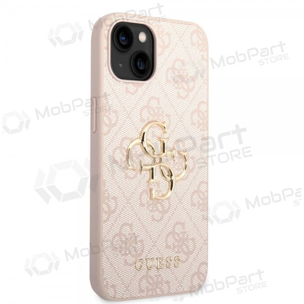 Apple iPhone 14 hoesje - Guess PU 4G Metal Logo (roze)