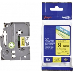 Brother TZe-621 (TZE621) gelamineerde labelcassette P-touch, zwart op geel 9mm, 8m