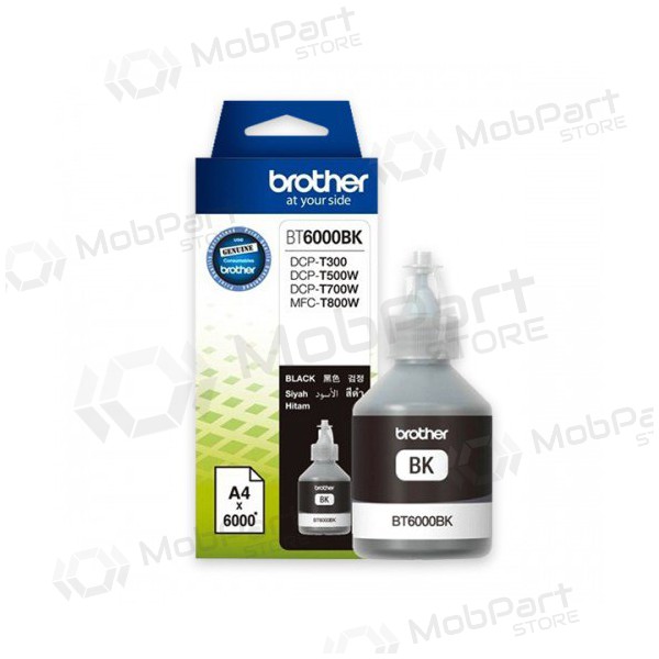 Brother DCP-T300/ T500W/ T700W (BT6000BK), zwart patroon voor inkjetprinters, 6000 pagina's.