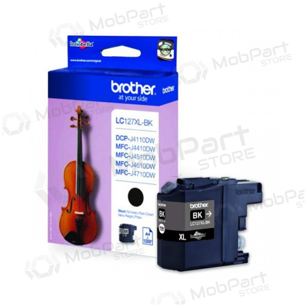 Brother LC 127XL (LC127XLBK), zwarte cartridge voor inkjetprinters, 1200 pagina's.