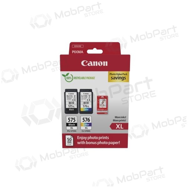 Canon PG-575XL/CL-576XL (5437C006) fotowaardepakket inktcartridgeset, ZW/CMY