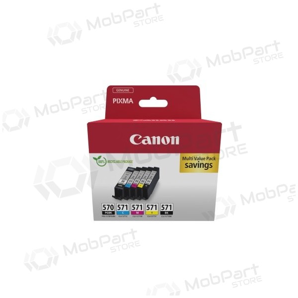 Canon PGI-570 PGBK/CLI-571 (0372C006) inktcartridgeset, PGBK/C/M/Y/BK